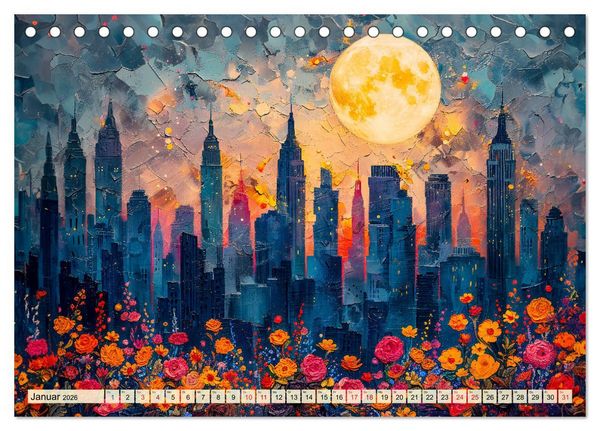 Produktbild: Blumenn&auml;chte im Mondlicht - Poesie des Himmels und der Erde (Tischkalender 2026 DIN A5 quer), CALVENDO Monatskalender