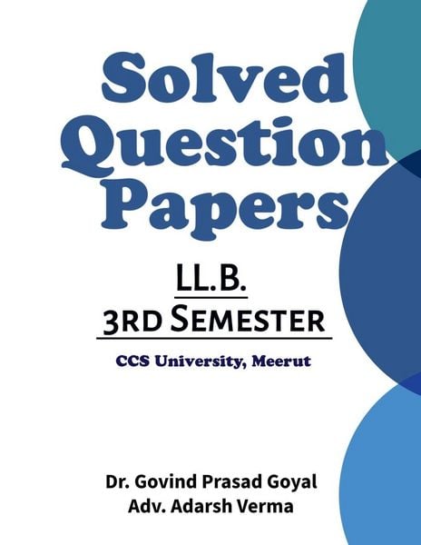 Produktbild: Solved Question Papers of LLB 3rd Semester