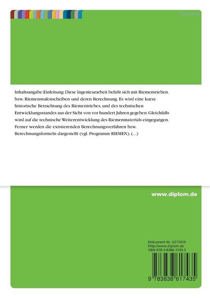 Produktbild: Riementrieb und Stufenscheiben