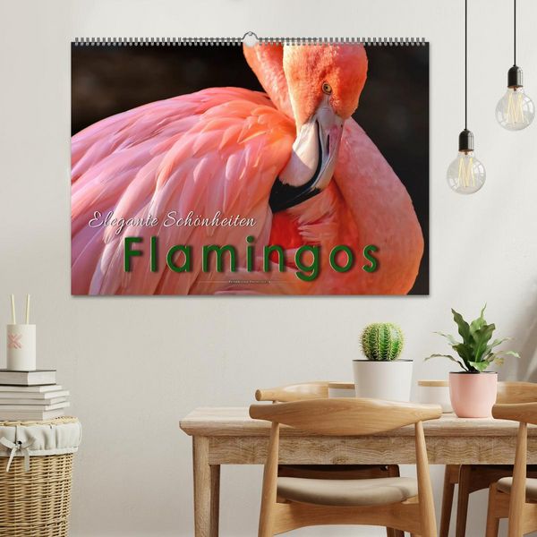 Produktbild: Flamingos - elegante Sch&ouml;nheiten (Wandkalender 2026 DIN A2 quer), CALVENDO Monatskalender