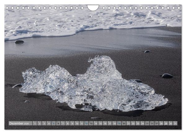 Produktbild: Island - Gletscher, Wasserf&auml;lle, Hei&szlig;e Quellen (Wandkalender 2026 DIN A4 quer), CALVENDO Monatskalender