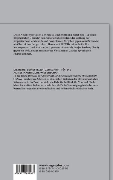Produktbild: Jesaja 1 - Eine Exegese der Er&ouml;ffnung des Jesaja-Buches