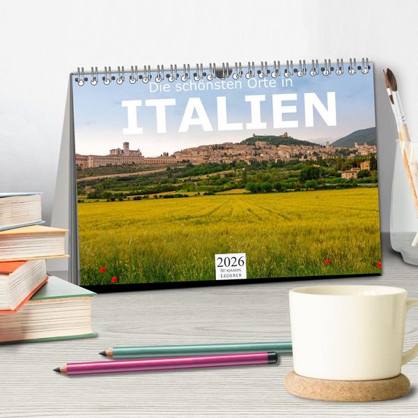 Produktbild: Die sch&ouml;nsten Orte in Italien. (Tischkalender 2026 DIN A5 quer), CALVENDO Monatskalender