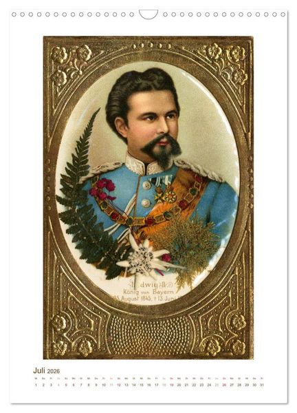 Produktbild: Ludwig II. von Bayern: Historische Illustrationen und Stiche (Wandkalender 2026 DIN A3 hoch), CALVENDO Monatskalender