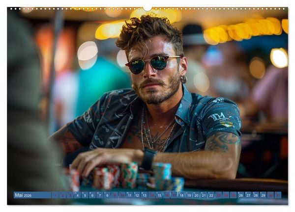Produktbild: Poker Masters Texas Hold'em (hochwertiger Premium Wandkalender 2026 DIN A2 quer), Kunstdruck in Hochglanz