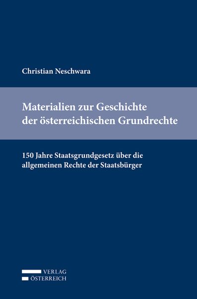 Produktbild: Materialien zur Geschichte der &ouml;sterreichischen Grundrechte