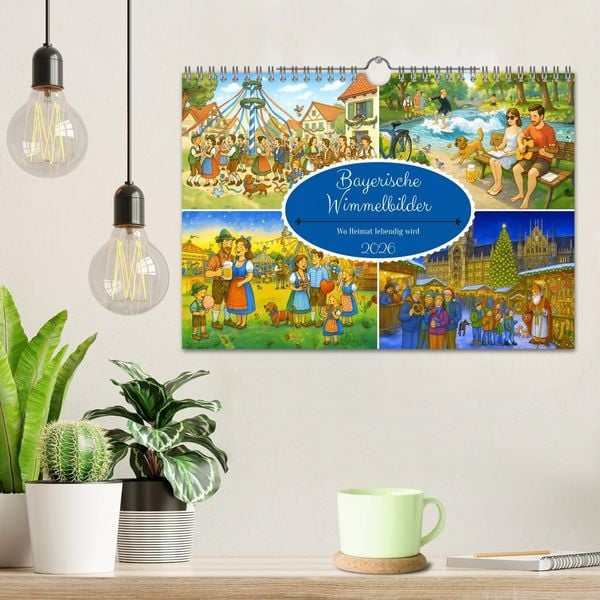 Produktbild: Bayrische Wimmelbilder - Wo Heimat lebendig wird (Wandkalender 2026 DIN A4 quer), CALVENDO Monatskalender