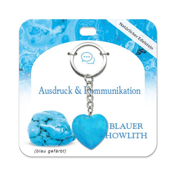 Produktbild: Blauer Howlith Herz Schl&uuml;sselanh&auml;nger