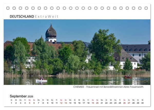 Produktbild: Wei&szlig;blaue Impressionen vom Chiemsee (Tischkalender 2026 DIN A5 quer), CALVENDO Monatskalender