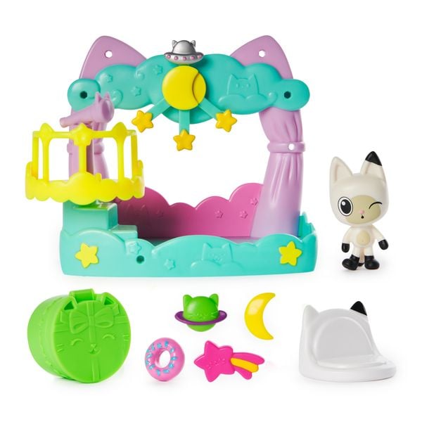 Produktbild: Gabby’s Dollhouse, Balkon-Spielset Pandy Paws Sternenhimmel, 8-teiliges Set mit Katzenfigur und Puppenhaus Zubehörteilen
