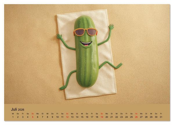 Produktbild: Esse ich nicht! Der freche Kinderkalender mit Obst & Gem&uuml;se (Tischkalender 2026 DIN A5 quer), CALVENDO Monatskalender