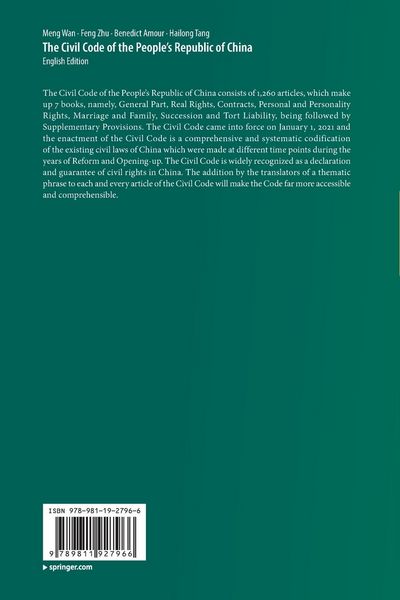 Produktbild: The Civil Code of the People&rsquo;s Republic of China