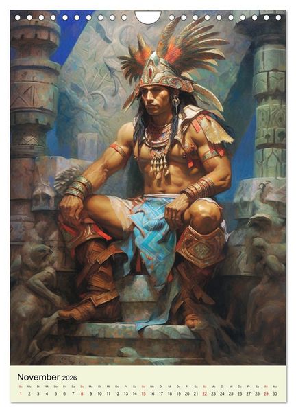 Produktbild: Fantasy-Azteken. Mesoamerikanische Krieger einer Hochkultur (Wandkalender 2026 DIN A4 hoch), CALVENDO Monatskalender