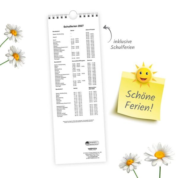 Produktbild: TR&Ouml;TSCH - Streifenkalender Blumen 2027 Notizkalender