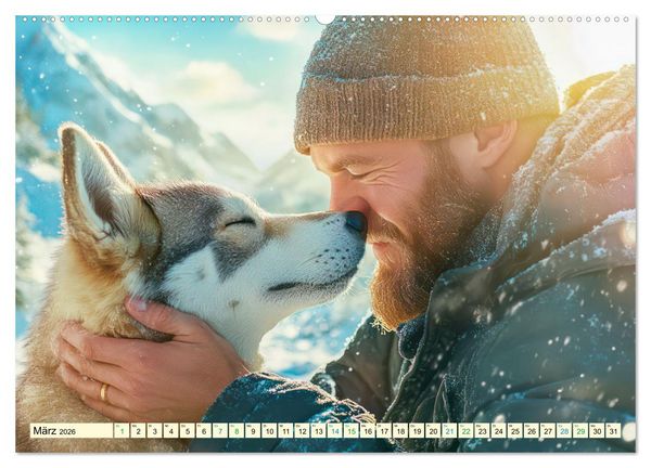Produktbild: Huskies - Kraft und Anmut (Wandkalender 2026 DIN A2 quer), CALVENDO Monatskalender
