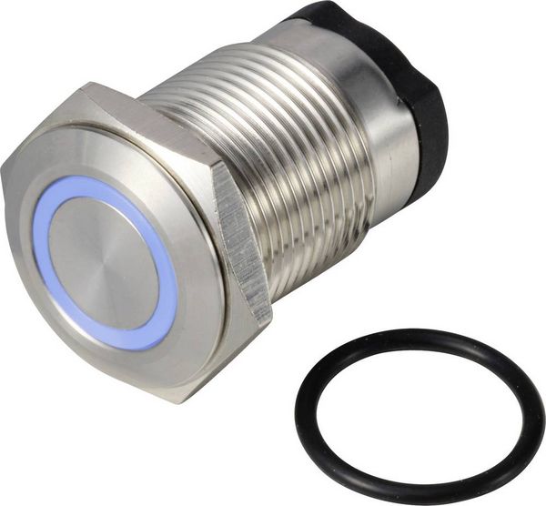 Produktbild: TRU COMPONENTS TC-13224156 ONPOW6316F-10E/Q/B/12V/S Drucktaster 36 V DC/AC 2 A 1 x Aus/(Ein) tastend Blau IP65 1 St.