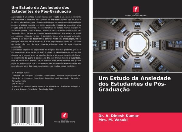 Produktbild: Um Estudo da Ansiedade dos Estudantes de P&oacute;s-Gradua&ccedil;&atilde;o