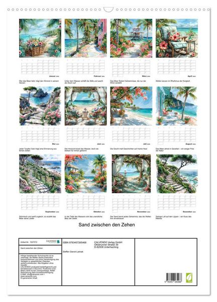 Produktbild: Sand zwischen den Zehen (Wandkalender 2026 DIN A2 hoch), CALVENDO Monatskalender