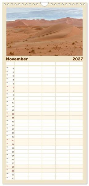 Produktbild: Familienplaner 2027 - Lichterf&uuml;lltes Namibia mit 5 Spalten (Wandkalender, 21 x 45 cm) CALVENDO