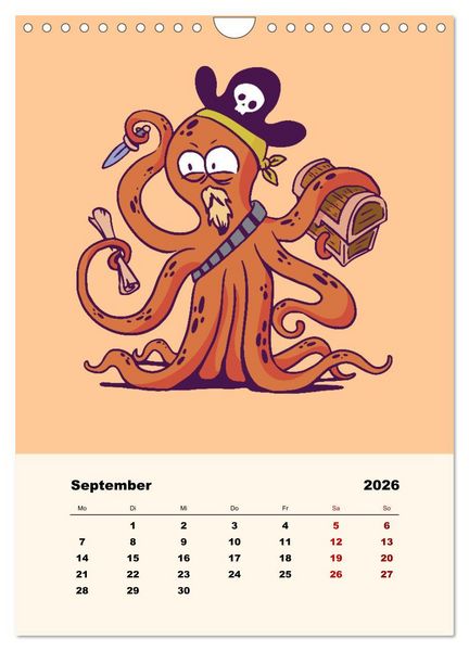 Produktbild: Tierische Piraten (Wandkalender 2026 DIN A4 hoch), CALVENDO Monatskalender