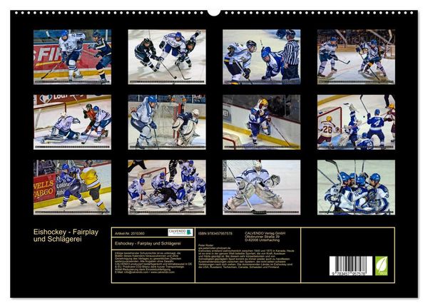 Produktbild: Eishockey - Fairplay und Schl&auml;gerei (hochwertiger Premium Wandkalender 2026 DIN A2 quer), Kunstdruck in Hochglanz