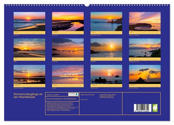 Produktbild: Sonnenunterg&auml;nge an der Atlantikk&uuml;ste (hochwertiger Premium Wandkalender 2026 DIN A2 quer), Kunstdruck in Hochglanz