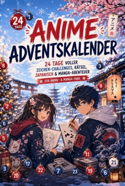 Produktbild: Anime Adventskalender: 24 Tage voller Zeichen-Challenges, R&auml;tsel, Japanisch & Manga-Abenteuer