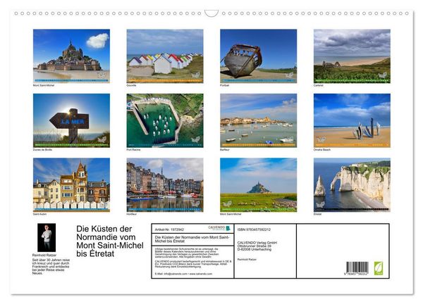 Produktbild: Die K&uuml;sten der Normandie vom Mont Saint-Michel bis &Eacute;tretat (Wandkalender 2026 DIN A2 quer), CALVENDO Monatskalender