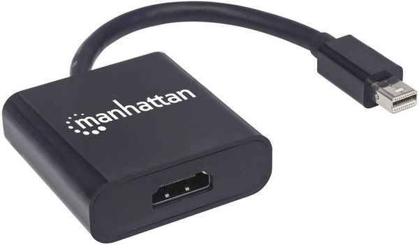 Manhattan 152570 Mini-DisplayPort Adapter [1x Mini-DisplayPort Stecker - 1x HDMI-Buchse] Schwarz Geschirmt, UL-zertifizi