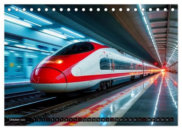 Produktbild: Futuristische Z&uuml;ge (Tischkalender 2026 DIN A5 quer), CALVENDO Monatskalender
