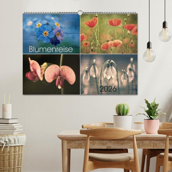 Produktbild: Blumenreise 2026 (Wandkalender 2026 DIN A2 quer), CALVENDO Monatskalender