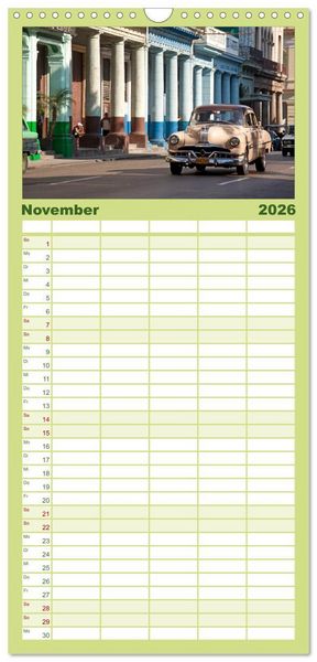 Produktbild: Familienplaner 2026 - Classic Cars of Cuba mit 5 Spalten (Wandkalender, 21 x 45 cm) CALVENDO