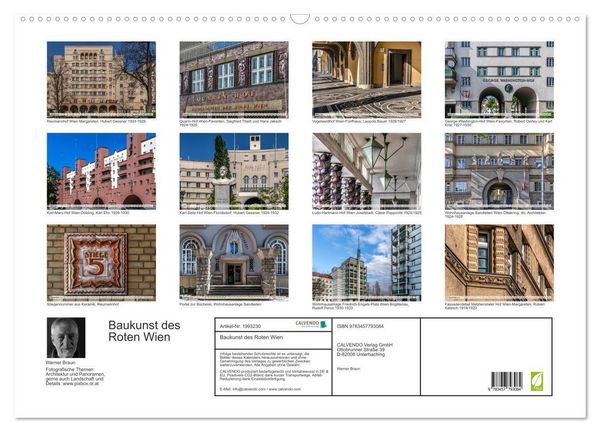 Produktbild: Baukunst des Roten Wien (Wandkalender 2026 DIN A2 quer), CALVENDO Monatskalender