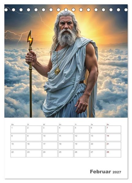 Produktbild: Gesch&ouml;pfe der griechischen Mythologie - Eine KI-Welt der griechischen G&ouml;tter, Kreaturen und Abenteurer (Tischkalender 2027 DIN A5 hoch), CALVENDO Monatskalender