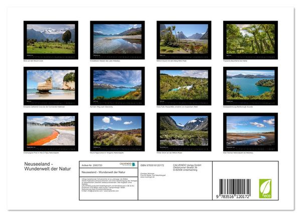 Produktbild: Neuseeland - Wunderwelt der Natur (Wandkalender 2026 DIN A4 quer), CALVENDO Monatskalender