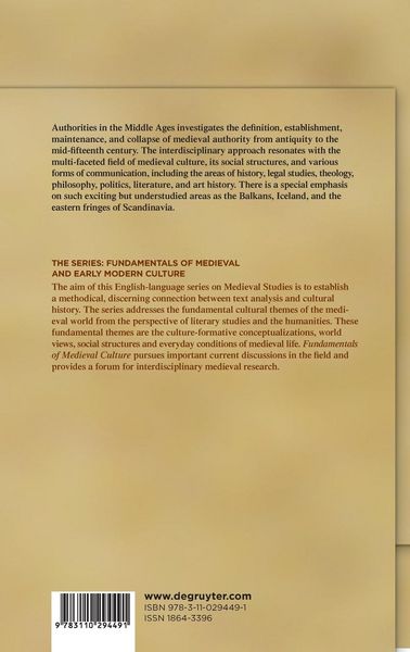 Produktbild: Authorities in the Middle Ages