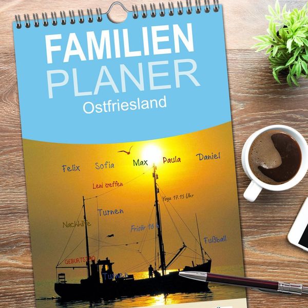 Produktbild: Familienplaner 2026 - Ostfriesland mit 5 Spalten (Wandkalender, 21 x 45 cm) CALVENDO