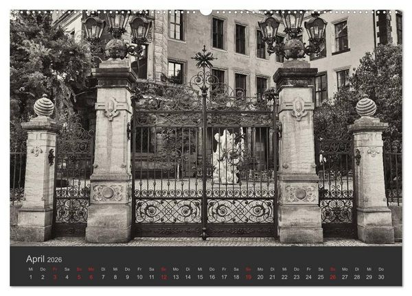Produktbild: Dresden Schwarz Weiss 2026 (hochwertiger Premium Wandkalender 2026 DIN A2 quer), Kunstdruck in Hochglanz