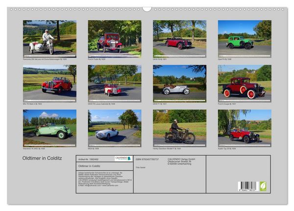 Produktbild: Oldtimer in Colditz (Wandkalender 2026 DIN A2 quer), CALVENDO Monatskalender