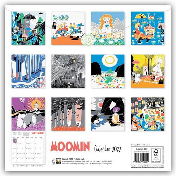 Produktbild: Tove Jansson: Moomin &ndash; Mumins 2027 &ndash; Original Flame Tree Publishing-Kalender [Kalender]