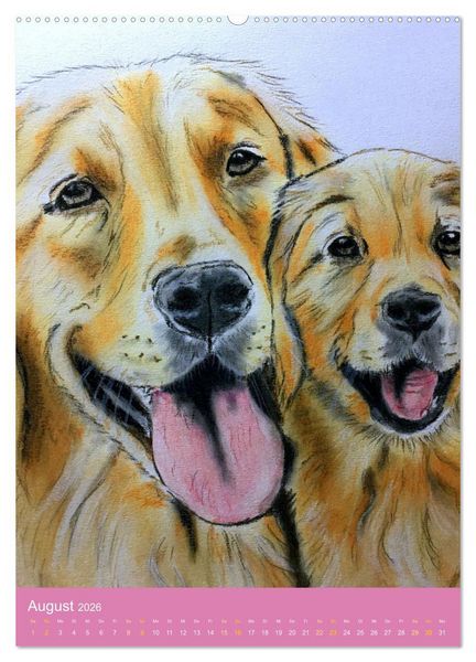 Produktbild: Hunde - Bezaubernde Portraitzeichnungen (hochwertiger Premium Wandkalender 2026 DIN A2 hoch), Kunstdruck in Hochglanz