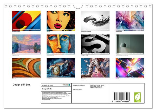 Produktbild: Design trifft Zeit (Wandkalender 2026 DIN A4 quer), CALVENDO Monatskalender