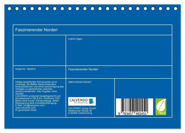 Produktbild: Faszinierender Norden (Tischkalender 2026 DIN A5 quer), CALVENDO Monatskalender