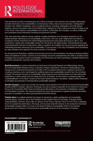 Produktbild: The Routledge Handbook of Democracy and Sustainability