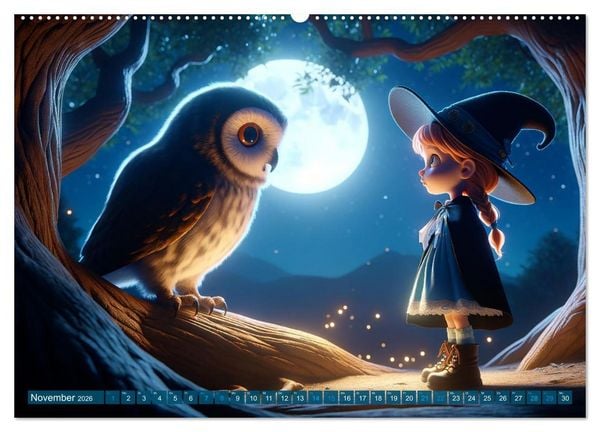 Produktbild: Hexenwelten: Ein Jahr voller Magie und Mysterien (hochwertiger Premium Wandkalender 2026 DIN A2 quer), Kunstdruck in Hochglanz
