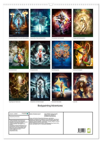 Produktbild: Bodypainting Adventures (Wandkalender 2027 DIN A2 hoch), CALVENDO Monatskalender