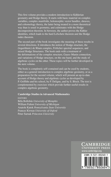 Produktbild: Hodge Theory and Complex Algebraic Geometry I