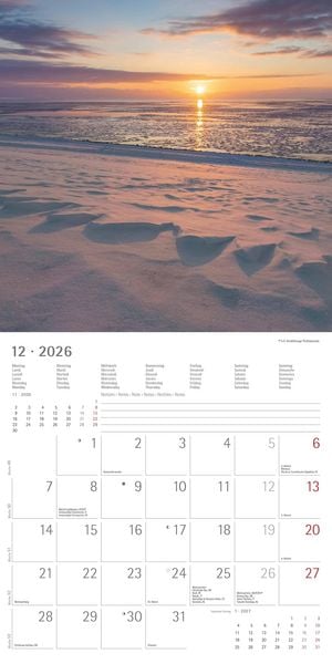 Produktbild: Seeblick 2026 - Broschürenkalender 30x30 cm (30x60 geöffnet) - Kalender mit Platz für Notizen - Sea View - Bildkalender - Wandplaner - Wandkalender