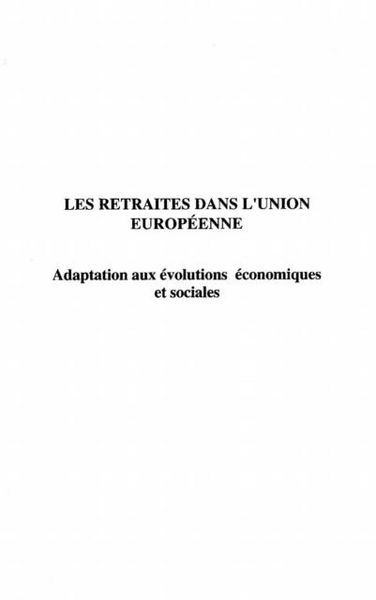 Produktbild: Les Retraites dans l'union Europeenne