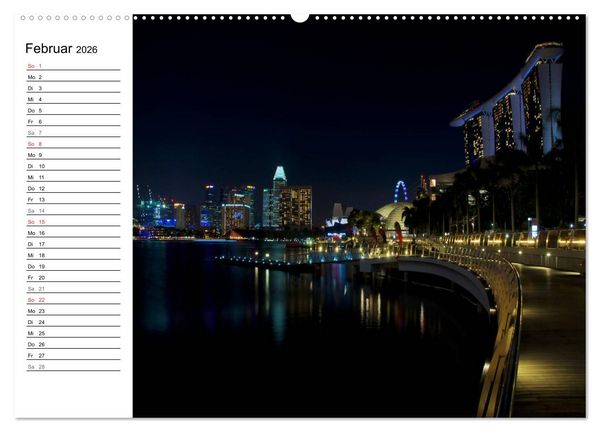 Produktbild: Singapur - Die Farben der Nacht (Wandkalender 2026 DIN A2 quer), CALVENDO Monatskalender
